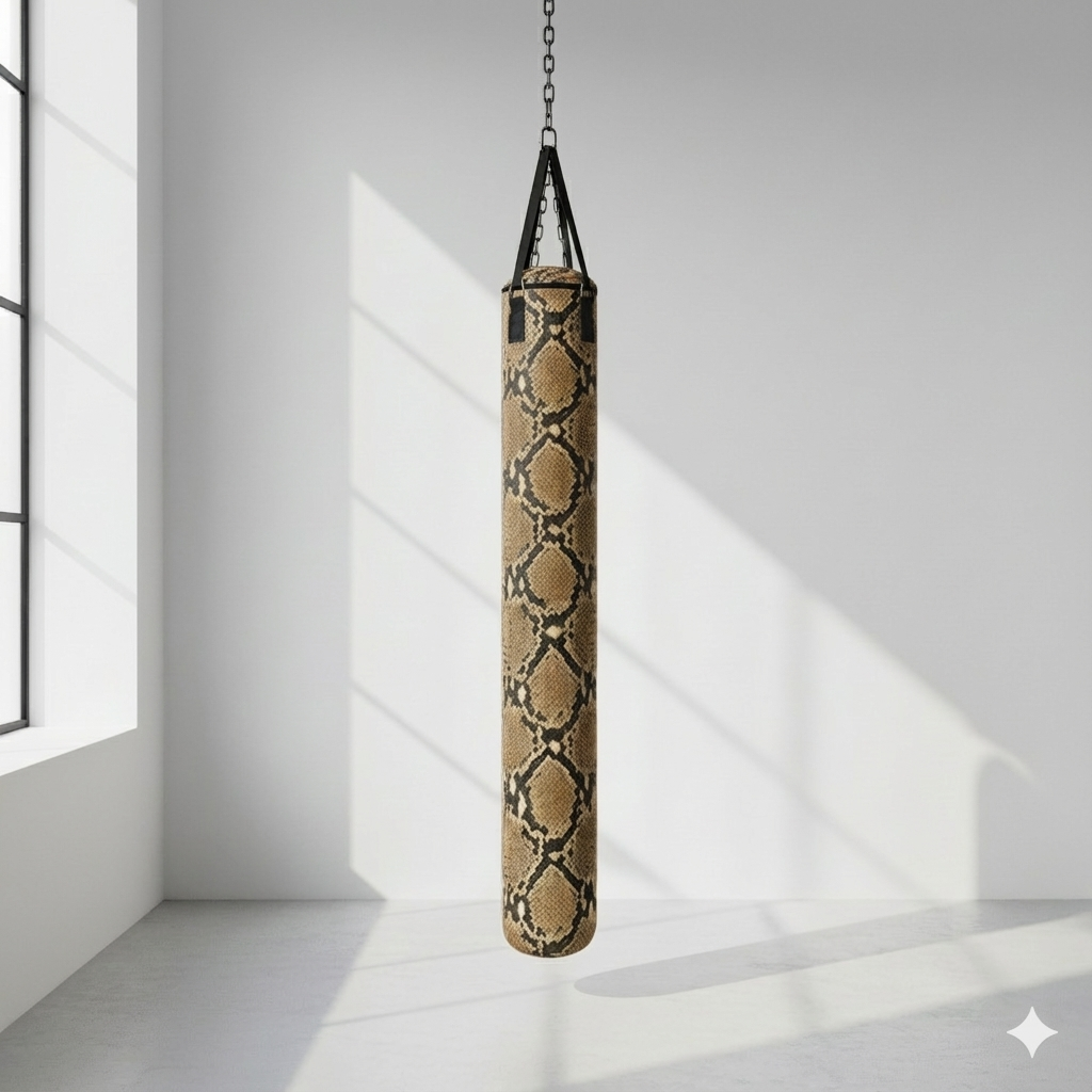 Studio close-up of Python Print Punching Bag by Python Precision